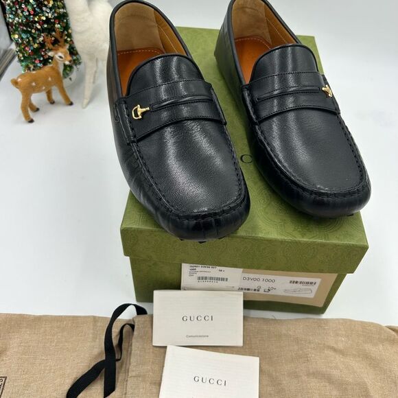 Men’s Gucci horse bit leather driver loafers size 10.5 made in Italy - Picture 3 of 8